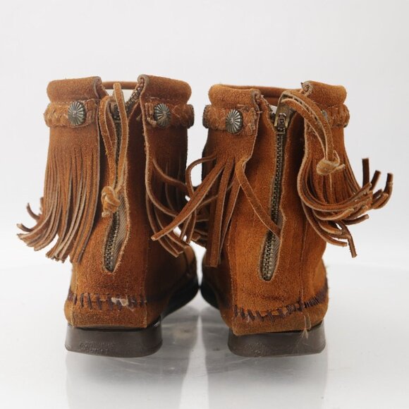 Minnetonka Tan Suede Fringe Booties - Picture 7 of 12